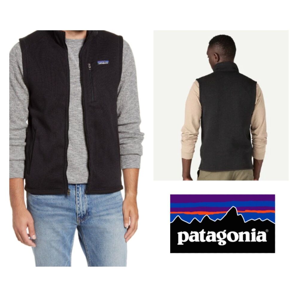 SZ M Men's Patagonia Better Sweater® Zip Vest in Black